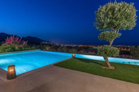  pool view at night