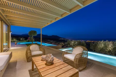  outdoor seating at night