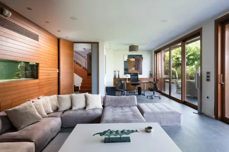  living room and office
