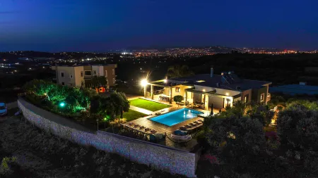   the villa in the evening