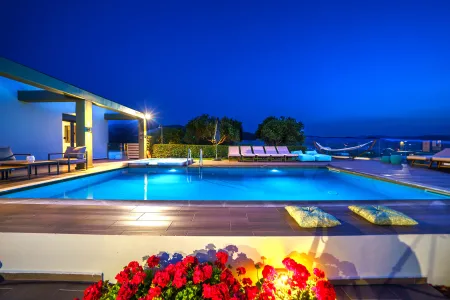  the pool in the evening