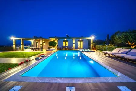   the villa in the evening