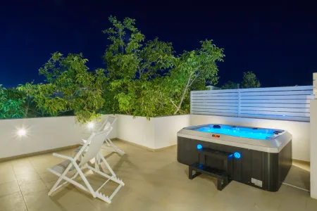 hot tub at night