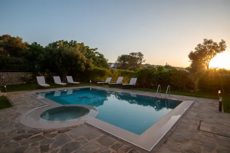  Swimming pool at sunset