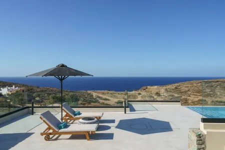 private pool with sunbeds