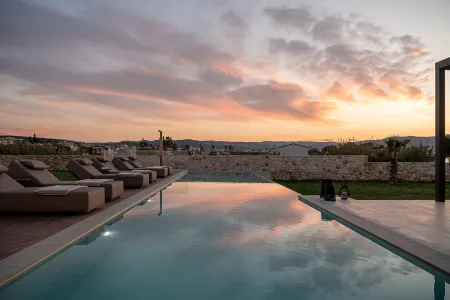  Heated pool at sunset