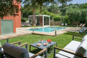 Family 3-Bedroom Villa Magic Media Apollo in Rethymno, Crete with Private Heated Pool, Gym, 360Mbps WiFi and Meeting Room