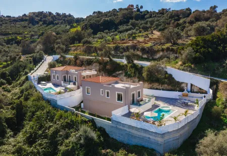  Aerial shot of the villas on the hillside