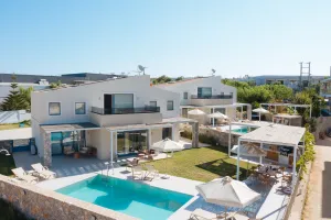 Pelagias Loft Villas – Twin contemporary retreats with two heated private pools near Kavros Beach.
