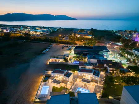  aerial night view of villas' location