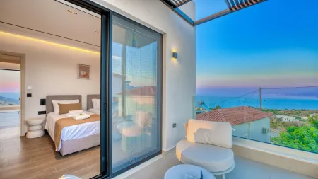     Main Villa Twin Bedroom with Balcony