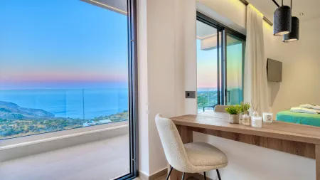   Main Villa Double Bedroom with Seaview